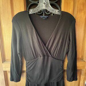 Boden Black Knit Jersey V-Neck Dress